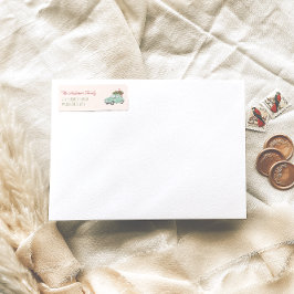 Retro Wasserfarbe Grün Frohe Weihnachtswagenbaum