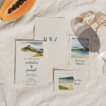 Retro Wasserfarbe Handgezeichneter Strand Einzigar