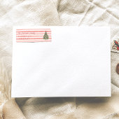 Retro Wasserfarbe Rote Streifen Weihnachtsbaum