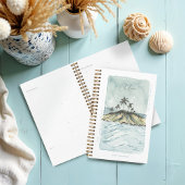 Retro Wasserfarbe Tropische Palmen Personalisiert Planer