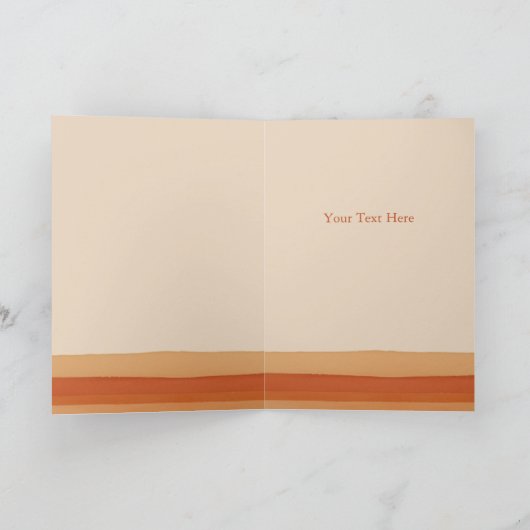 Retro Wasserfarben Streifen Terracotta Vielen Dank Dankeskarte (Innenseite)