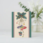 Retro Wasserfarbene Ornamente Postkarte (Stehend Vorderseite)