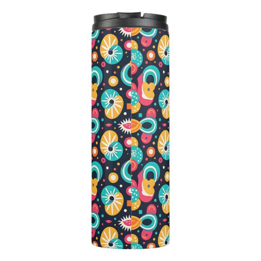 Retro-Wasserflasche, isoliert Thermosbecher (Rückseite)