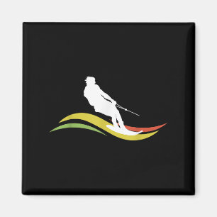 Retro Wasserski Skifahren Wasserski Wasserskifahre Magnet
