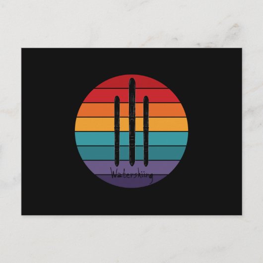 Retro Wasserski - Wasserski Postkarte (Vorderseite)