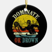 Retro Water Polo Dominate oder Droge Keramik Ornament (Vorne)