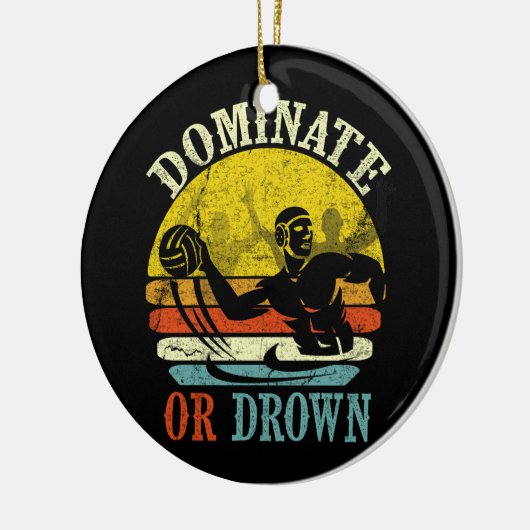 Retro Water Polo Dominate oder Droge Keramik Ornament (Links)