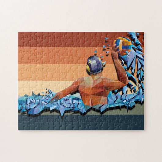 Retro Water Polo Player Puzzle (Horizontal)