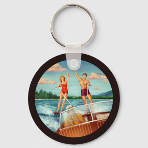 Retro Water Ski Schlüsselanhänger