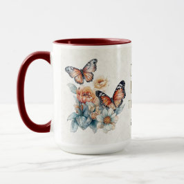 Retro Watercolor Butterfy Tasse