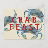 Retro Watercolor Crab Fee Postkarte (Vorderseite)