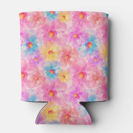 Retro Watercolor Floral Muster Dosenkühler (Rückseite)