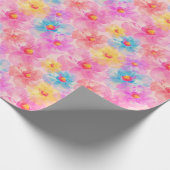 Retro Watercolor Floral Muster Geschenkpapier (Ecke)