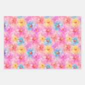 Retro Watercolor Floral Muster Geschenkpapier Set (Vorderseite 3)