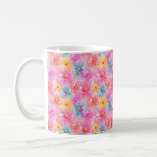 Retro Watercolor Floral Muster Kaffeetasse (Links)