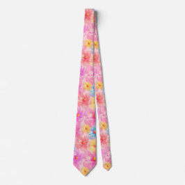Retro Watercolor Floral Muster Krawatte