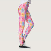 Retro Watercolor Floral Muster Leggings (Rechts)