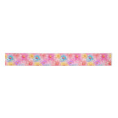 Retro Watercolor Floral Muster Satinband (Vorderseite)