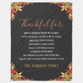 Retro Watercolor Floral Thankful For Everthing Fleecedecke (Vorderseite)
