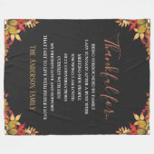 Retro Watercolor Floral Thankful For Everthing Fleecedecke (Vorderseite (Horizontal))