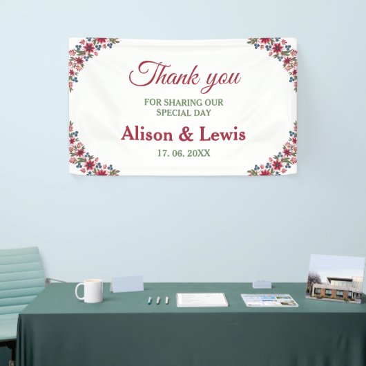 Retro Watercolor Florals Banner (Messeveranstaltung)