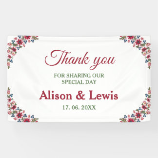 Retro Watercolor Florals Banner