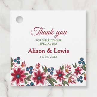 Retro Watercolor Florals Geschenkanhänger