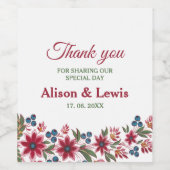 Retro Watercolor Florals Weinetikett (Einzelnes Label)