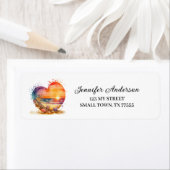 Retro Watercolor Heart Beach Label (Insitu)