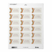 Retro Watercolor Rainbow Boho Adressetikett (Vorne)