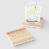 Retro Watercolor Traumstrecke Airolo - Gletsch Steinuntersetzer (Seitenansicht)