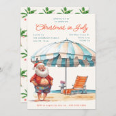 Retro Watercolor Weihnachten im Juli Summer Party (Vorne/Hinten)