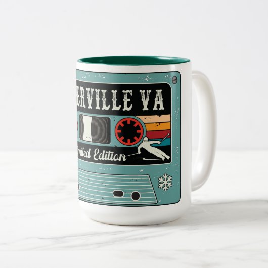 Retro Waterville Tal Skiaufkleber Zweifarbige Tasse (VorderseiteRechts)