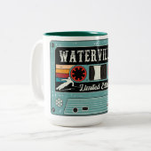 Retro Waterville Tal Skiaufkleber Zweifarbige Tasse (Vorderseite Links)