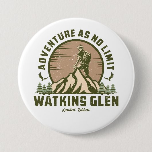 Retro Watkins Glen Hike Button (Vorderseite)