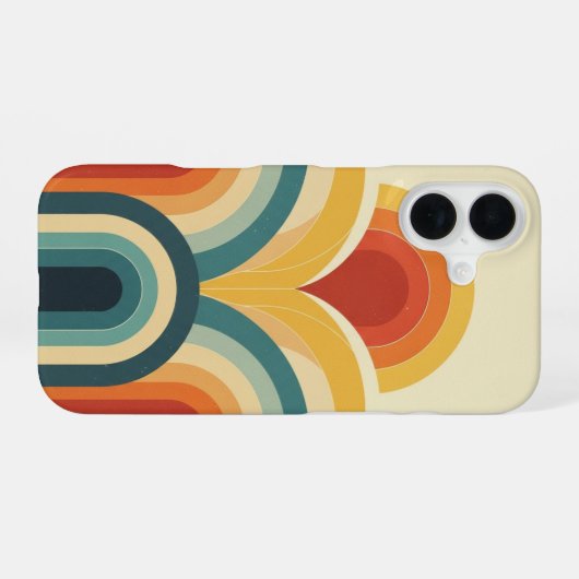 Retro Wave Arches iPhone 16 Hülle (Rückseite (Horizontal))