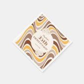 Retro Wave Artistic Blume Arch Brown Geburtstag Serviette (Ecke)