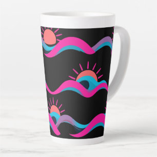 Retro-Wave-Becherdesign – 80er geometrische Sonne  Milchtasse