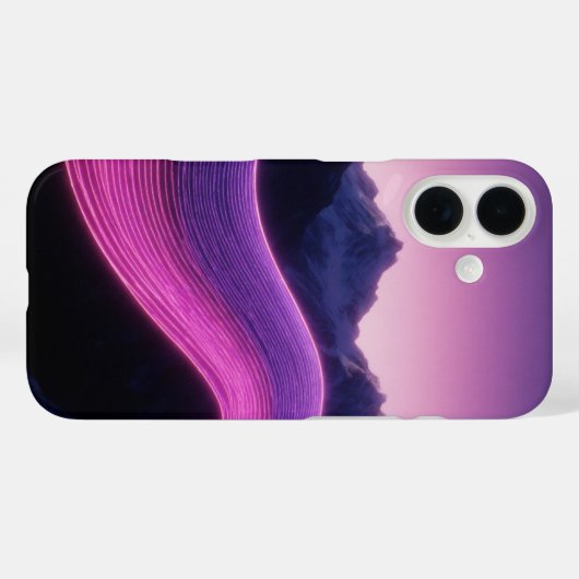 Retro-Wave-Berge Case-Mate iPhone Hülle (Rückseite (Horizontal))