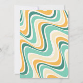 Retro Wave Blume Arch Green Yellow Birthday Einladung (Rückseite)