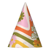 Retro Wave Blume Green 40. Geburtstag Willkommen Partyhütchen (Links)