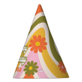 Retro Wave Blume Green 40. Geburtstag Willkommen Partyhütchen (Rechts)