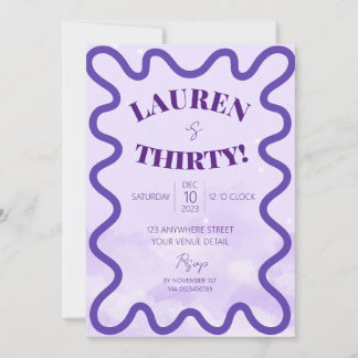 Retro Wave border 30. Geburtstag Party Einladung