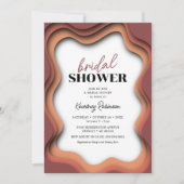 Retro Wave Burnt Orange Brautparty Einladung (Vorderseite)