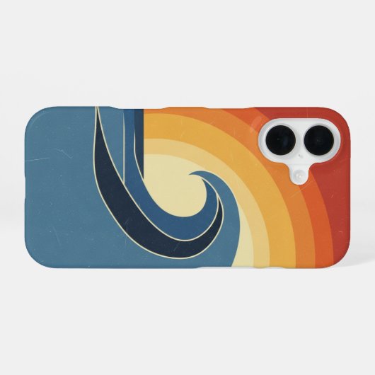 Retro Wave Crest iPhone 16 Hülle (Rückseite (Horizontal))