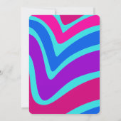 Retro Wave Daisies Groovy 80. Lila Geburtstag Einladung (Rückseite)