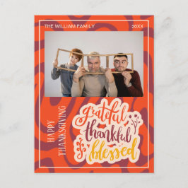 Retro Wave dankbar Dankbares gesegnetes Foto Postkarte