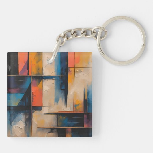 Retro Wave Design 01 Acryl-Schlüsselanhänger Schlüsselanhänger (Rückseite)