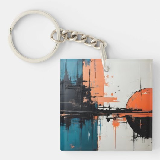 Retro Wave Design 02 Akryllischer Schlüsselanhänge Schlüsselanhänger (Vorderseite)