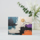Retro Wave Design 03 Postkarte (Stehend Vorderseite)